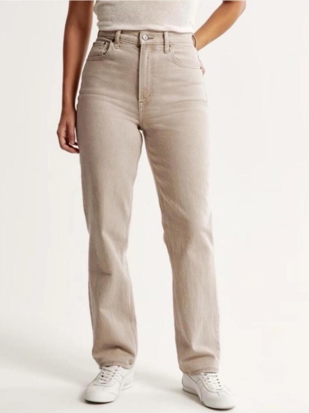 Abercrombie & Fitch the 90s straight ultra high rise khaki jeans size 26/2s